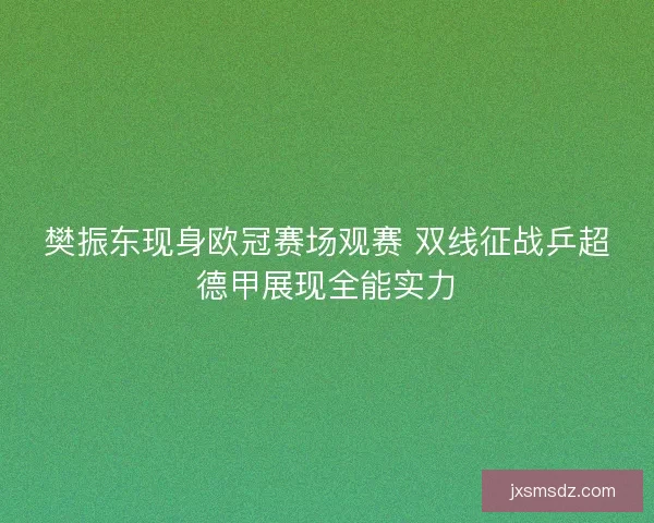 樊振东现身欧冠赛场观赛 双线征战乒超德甲展现全能实力 樊振东现身欧冠赛场观赛 双线征战乒超德甲展现全能实力